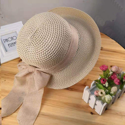 Bow-knot Sun Hat, Foldable Sun Hat, Sun Protection, Big-brimmed Hat