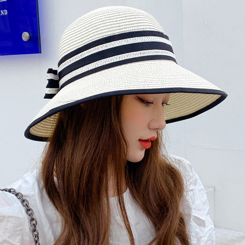 Bow-knot Sun Hat, Foldable Sun Hat, Sun Protection, Big-brimmed Hat