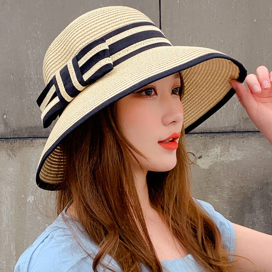 Bow-knot Sun Hat, Foldable Sun Hat, Sun Protection, Big-brimmed Hat