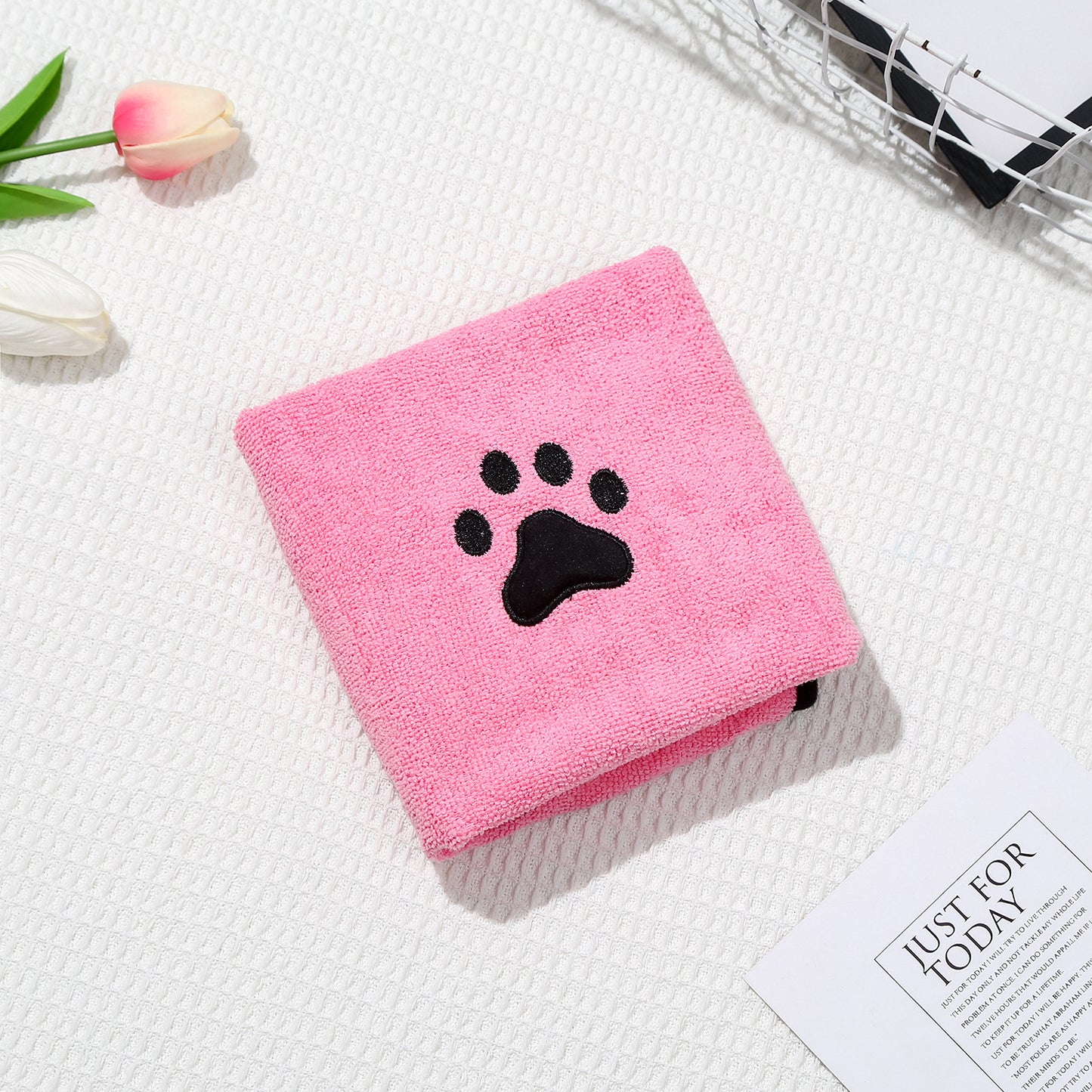 Dog Cat Quick-drying Bath Towel Soft Absorbent Coral Fleece Pet Bath Towel