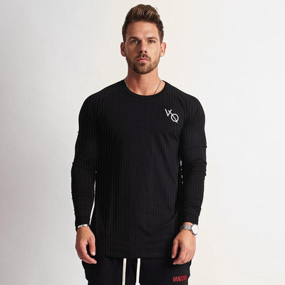 Doctor Muscle Spring Fitness Long Sleeve Men's Sports Bottom Shirt Training Tight Clothes Brothers Stretch Running Top Tide