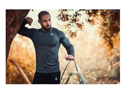 Autumn New Fitness Long Sleeve Men''s Elastic Breathable T-shirt with Pure Colour and Simple Leisure Underwear Training Suit