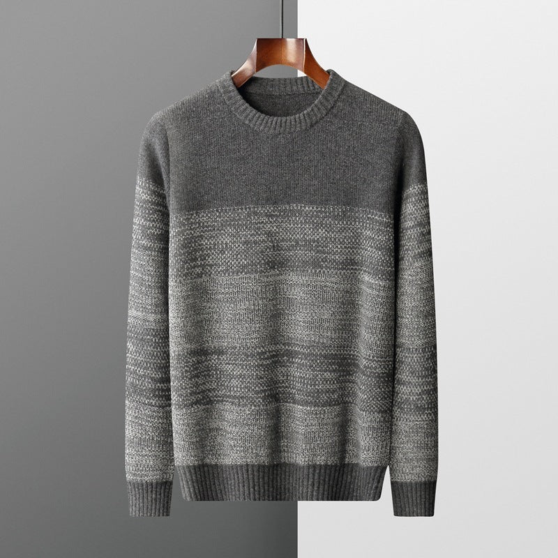 Men's Round Neck Multicolor Loose Sweater