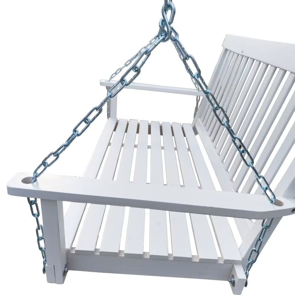 Wooden Bench Swing With Chain