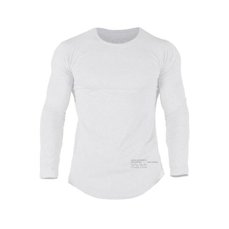 Autumn New Fitness Long Sleeve Men''s Elastic Breathable T-shirt with Pure Colour and Simple Leisure Underwear Training Suit