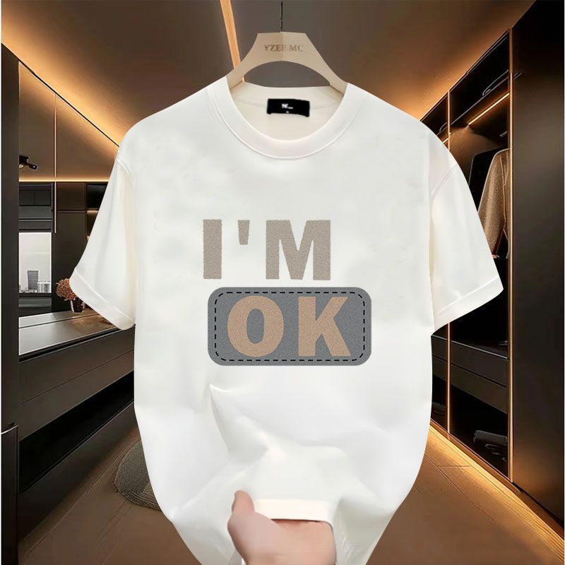 I'm OK Cotton Short-sleeved T-shirt Male Half Sleeve T-shirt