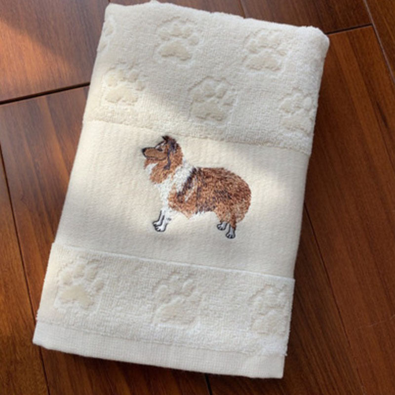 Dog Embroidery Water Absorbing Wash Towel