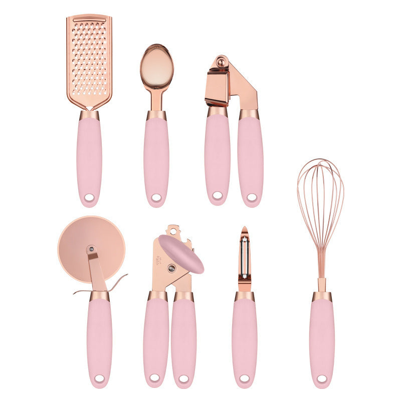 Kitchen Household Peeler Gadget Copper Plating Set (Rose Gold Sets)