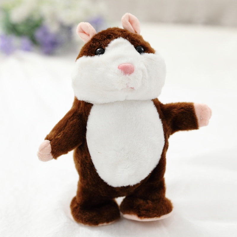 Cute Walking Talking Hamster Wooddy Time Stuffed Plush Animal Dolls Speaking Kid Educational Toy Repeat Sound Language