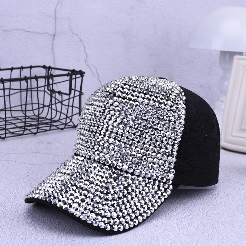 Colorful diamond-studded summer baseball cap