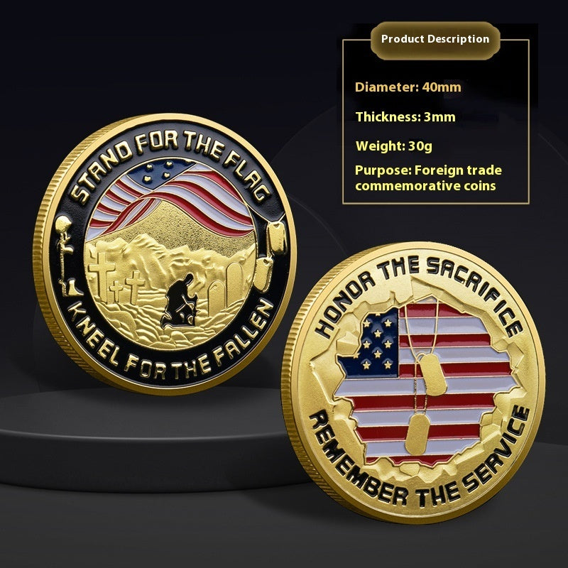 Military Coin Sacrifice Warrior Warrior Commemorative Coin American Flag Commemorative Meda