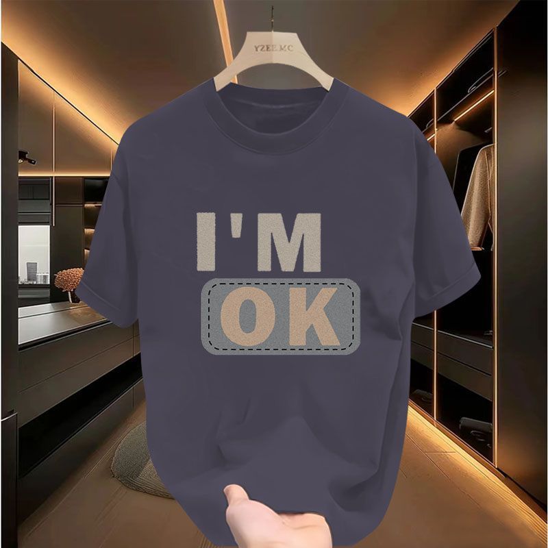 I'm OK Cotton Short-sleeved T-shirt Male Half Sleeve T-shirt