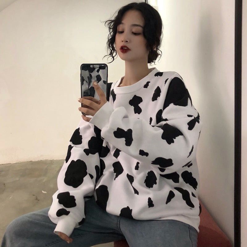 Cute girlish cow top