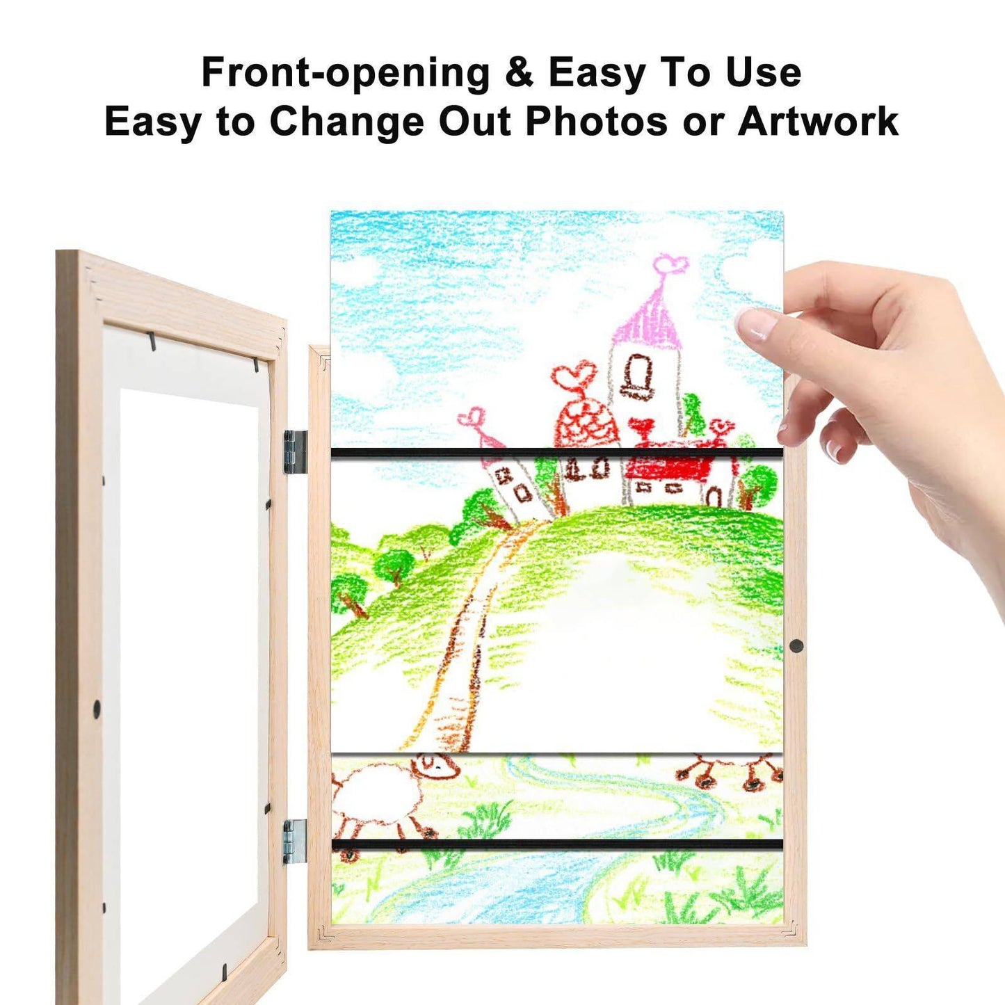 Kids Art Frames Children Art Projects Wooden Artwork Display Hold 150 Pictures