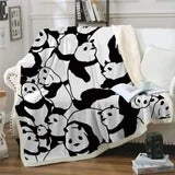 Panda series flannel digital printing blanket