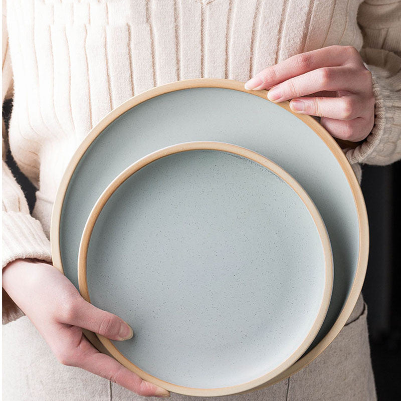 Pure color matte ceramic plate