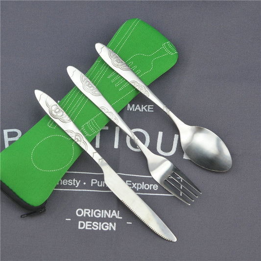 Stainless steel steak tableware student portable tableware