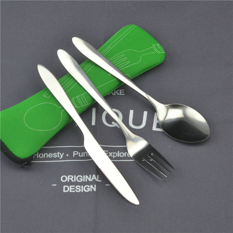 Stainless steel steak tableware student portable tableware