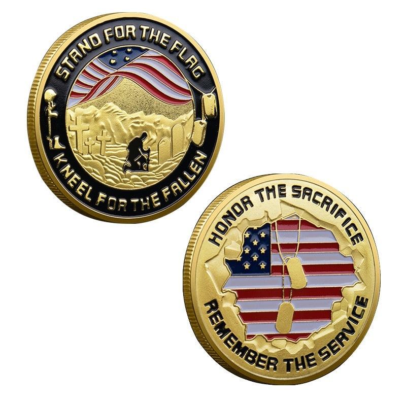 Military Coin Sacrifice Warrior Warrior Commemorative Coin American Flag Commemorative Meda