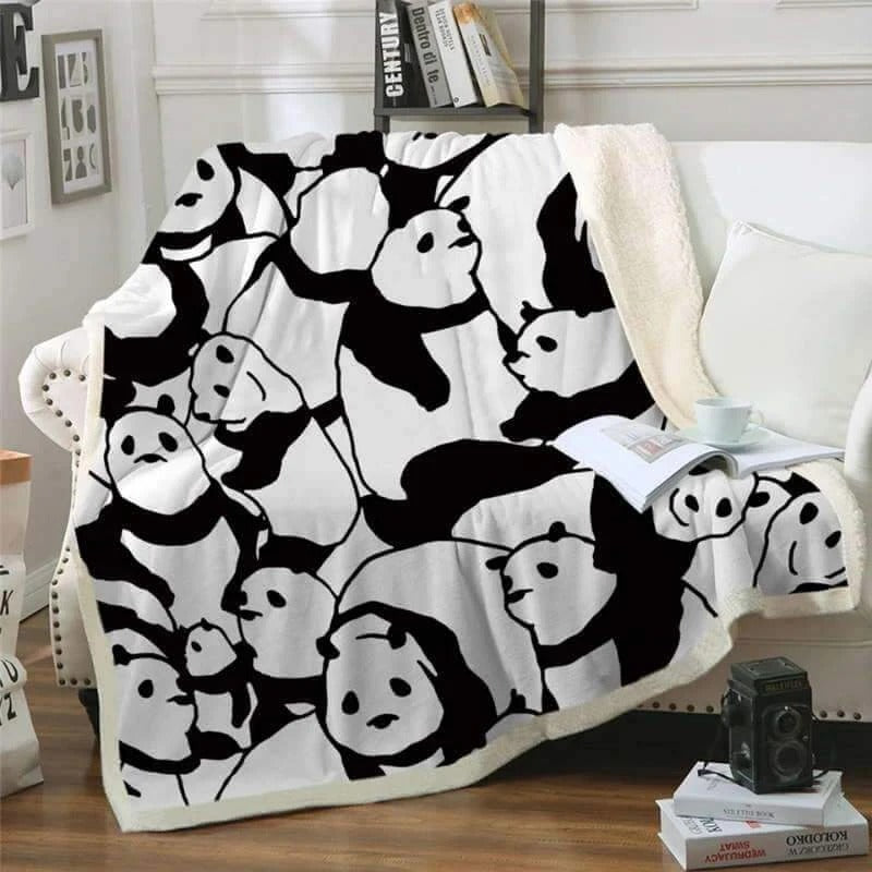 Panda series flannel digital printing blanket