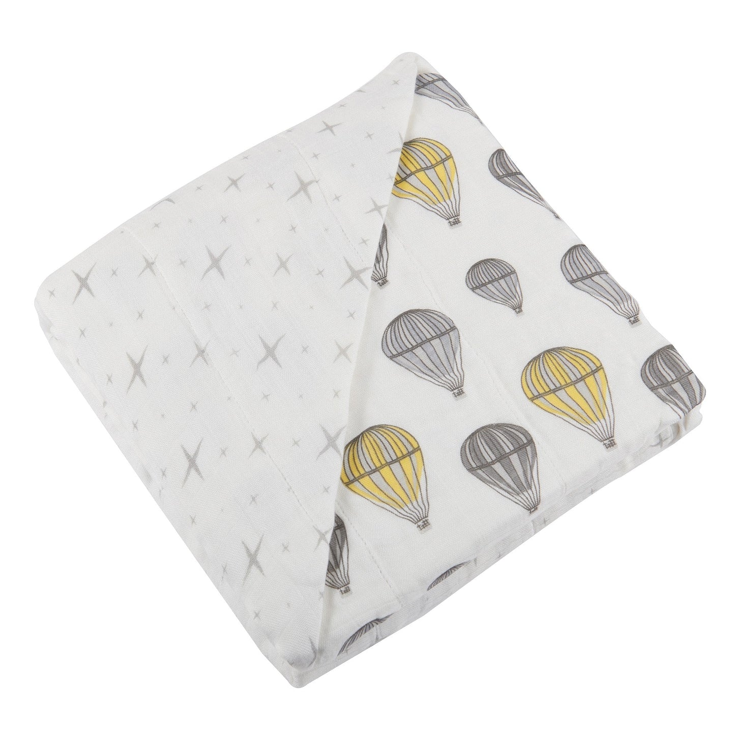 Hot Air Balloon and Northern Star Bamboo Muslin Newcastle Blanket