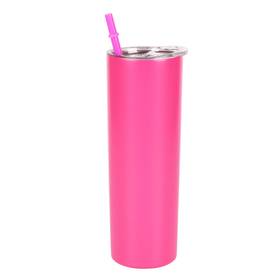 Straw Tumbler Straight Car Water Cup Double-layer Stainless Steel Insulation Cup Slimming