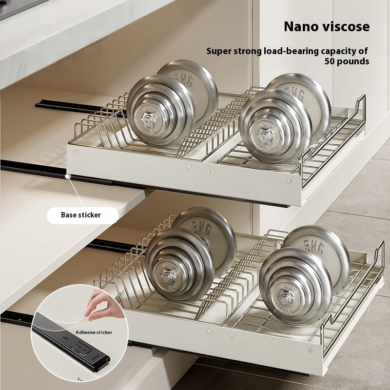 Pull-out Cookware Storage Rack Tableware Finishing Box