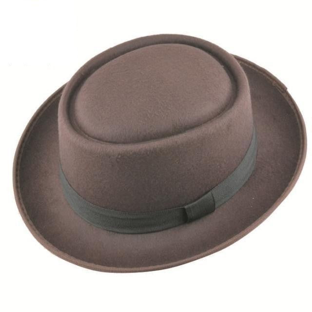 Wool felt flattened hat