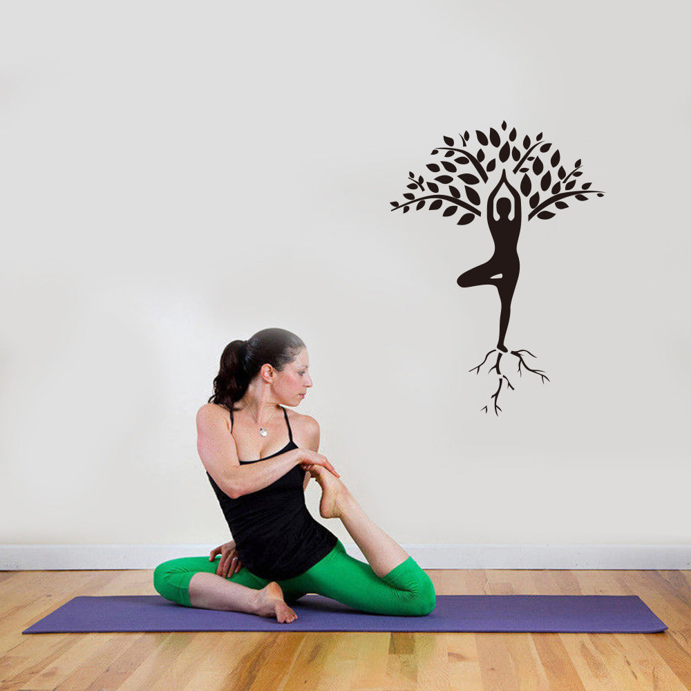 Yoga wall sticker dance