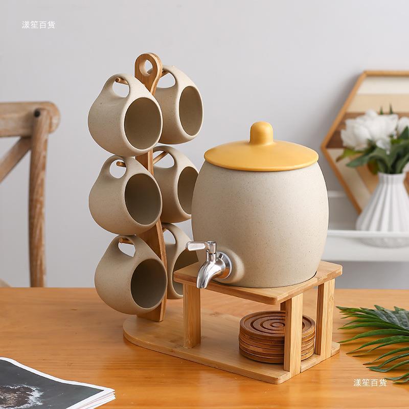 Nordic Creative Ceramic Water Pitcher Cup Set Suit