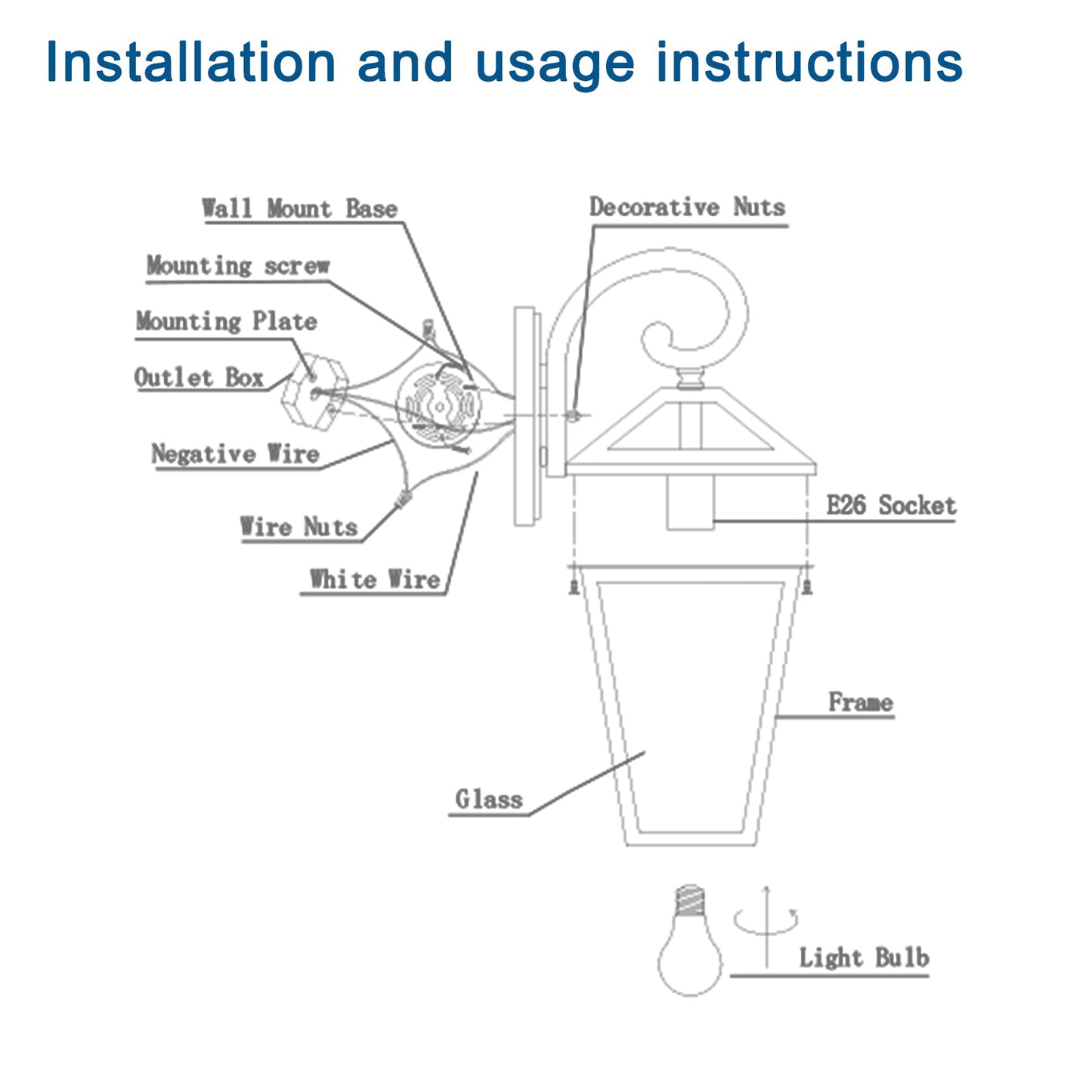 Modern Outdoor Waterproof Wall Lamp Supports multiple types of light