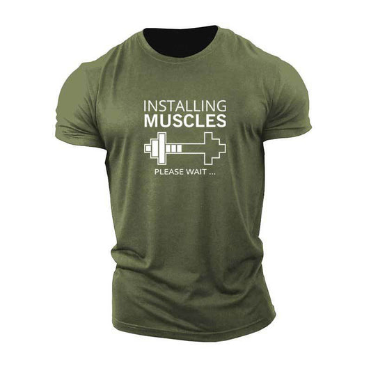 Installing Muscles, Please Wait! Breathable And Loose Short-sleeved T-shirt Spring And Summer