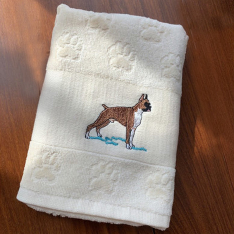 Dog Embroidery Water Absorbing Wash Towel