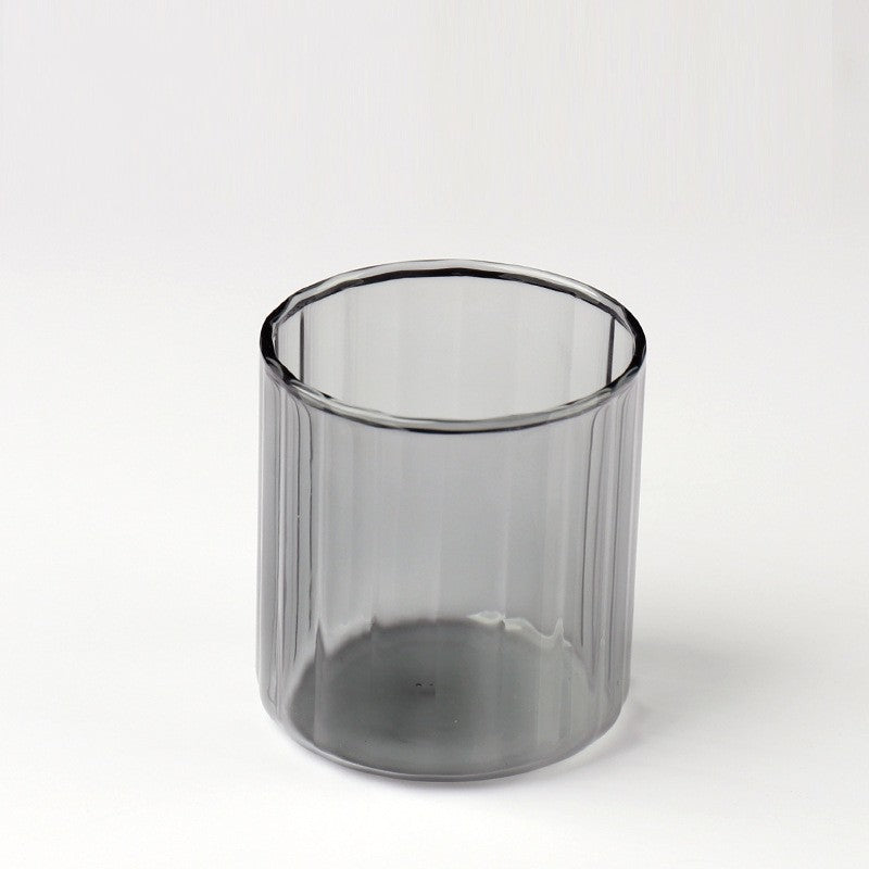 Clear Glass Tea Set Striped Cup Tumbler