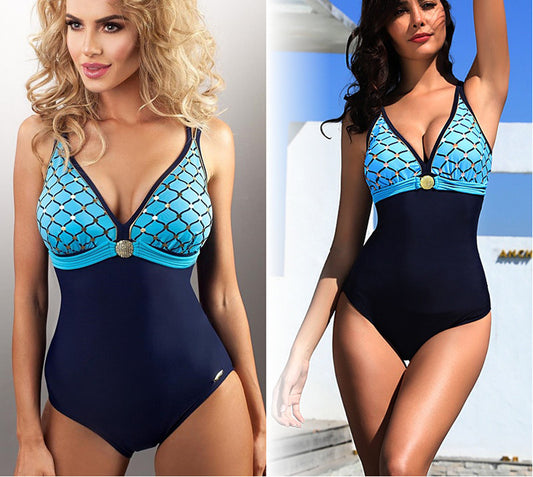 Plus size one-piece swimsuit