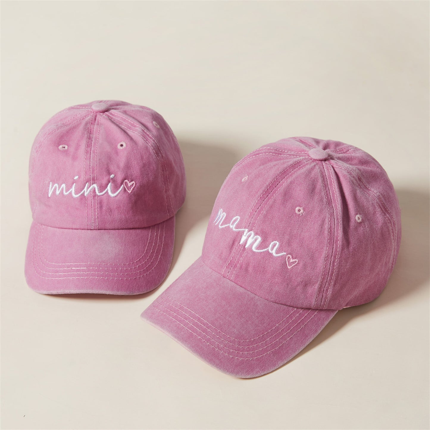 Fashion Wash Cotton Baseball Cap. Mama and Daughter Hat.