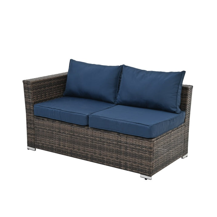 Patio Furniture, Outdoor Furniture, Seasonal PE Wicker Furniture, 4 Piece Set Wicker Furniture With Tempered Glass Coffee Table