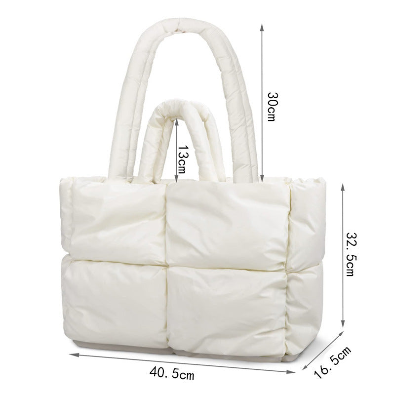 Women's High End Cotton Puffer Tote Bag