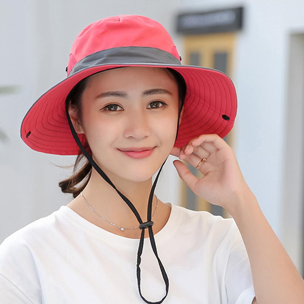 Women's UV Protection Wide Brim Sun Hats Cooling Mesh Ponytail Hole Cap