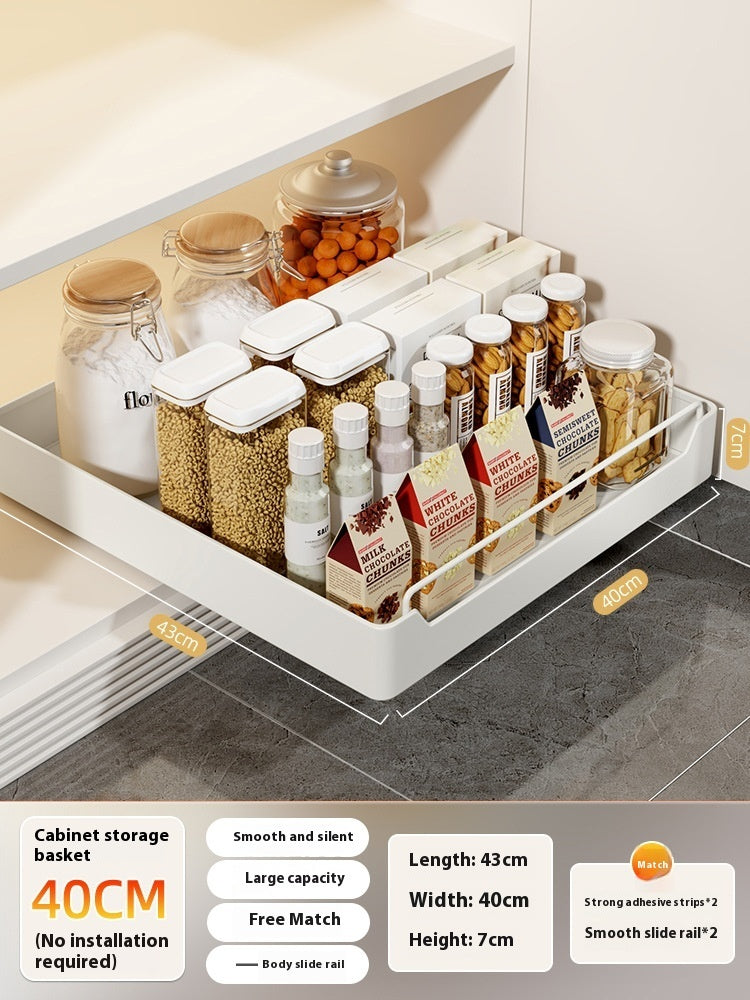 Pull-out Cookware Storage Rack Tableware Finishing Box