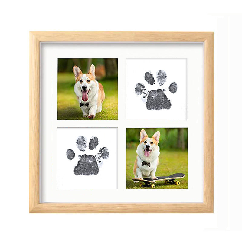 Pet Hand And Foot Print Commemorative Photo Frame