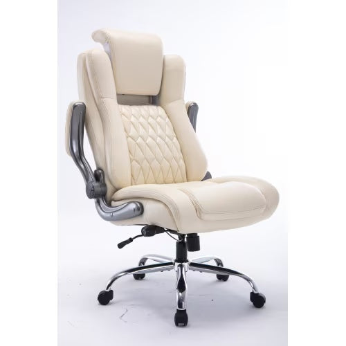 High-back Office Chair With Lifting Headrest, Adjustable Built-in Lumbar Support