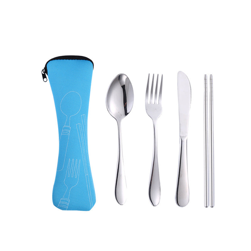 Stainless steel steak tableware student portable tableware