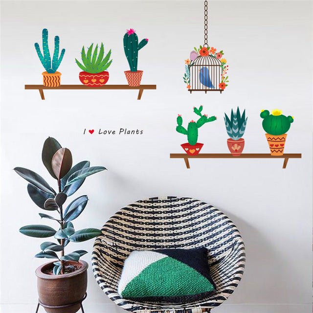 Cactus wall sticker