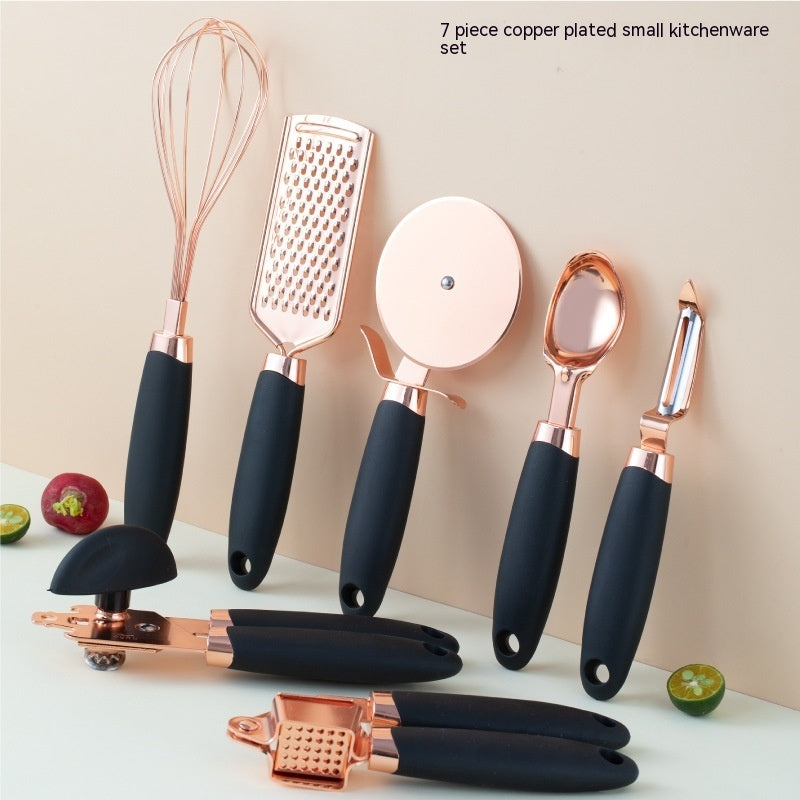 Kitchen Household Peeler Gadget Copper Plating Set (Rose Gold Sets)