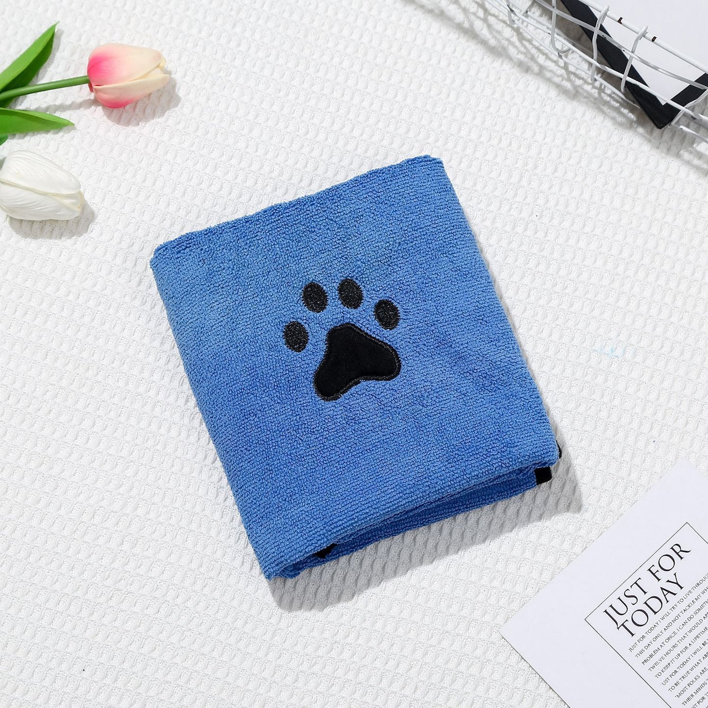 Dog Cat Quick-drying Bath Towel Soft Absorbent Coral Fleece Pet Bath Towel