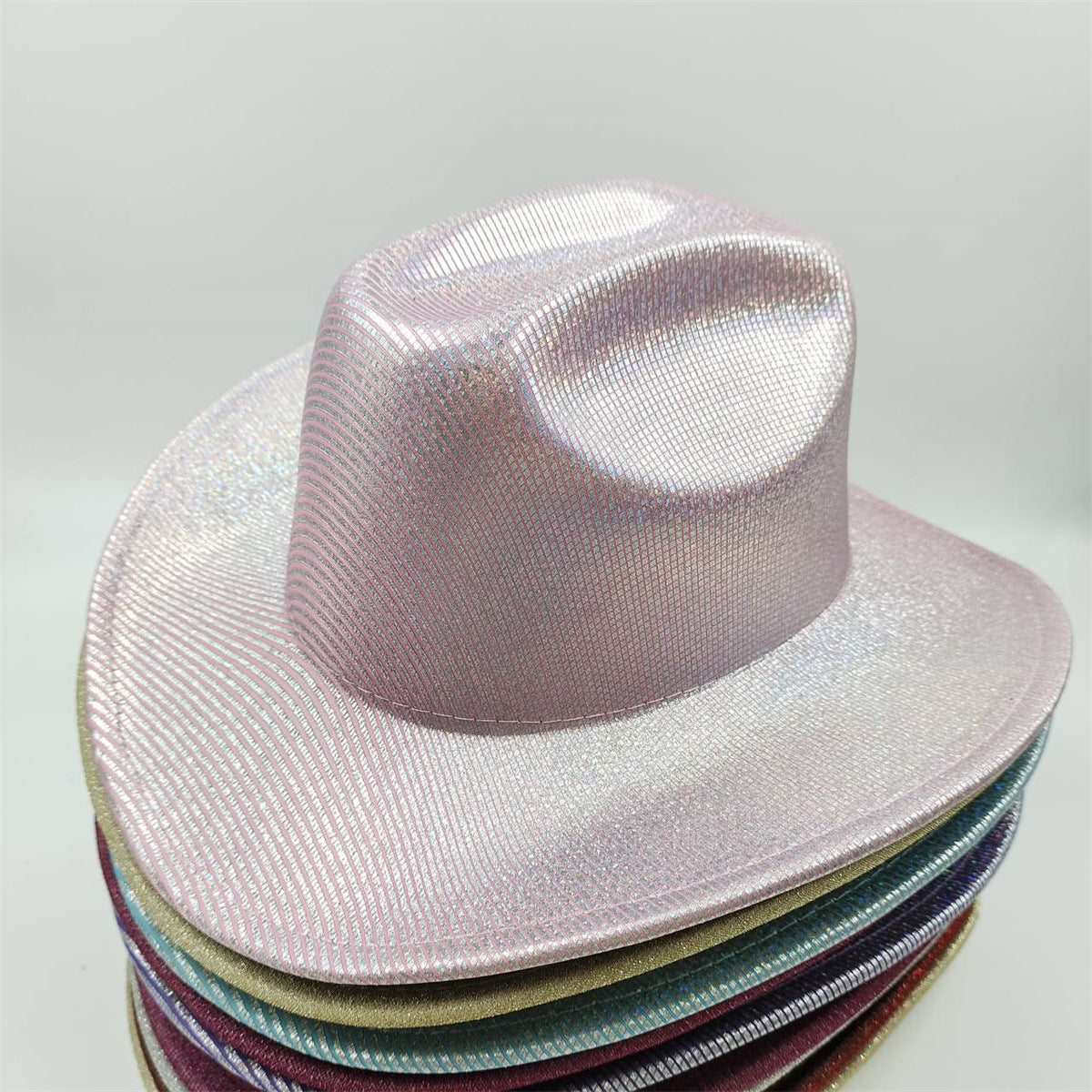 Glitter Western Denim Woolen Broad-brimmed Hat