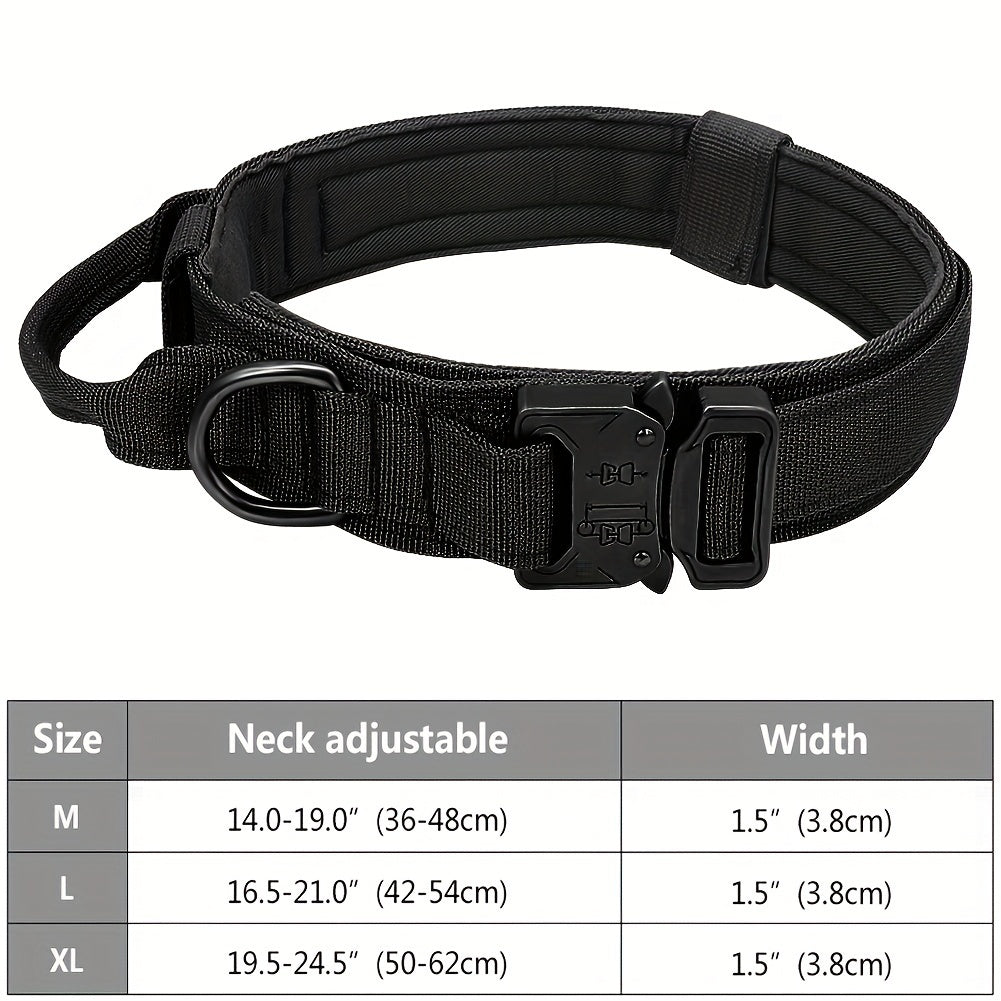 Heavy Duty Military Tactical Dog Collar With Handle - Provides Ultimate Control And Comfort For Medium And Large Dogs