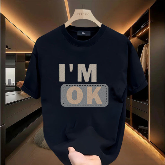 I'm OK Cotton Short-sleeved T-shirt Male Half Sleeve T-shirt