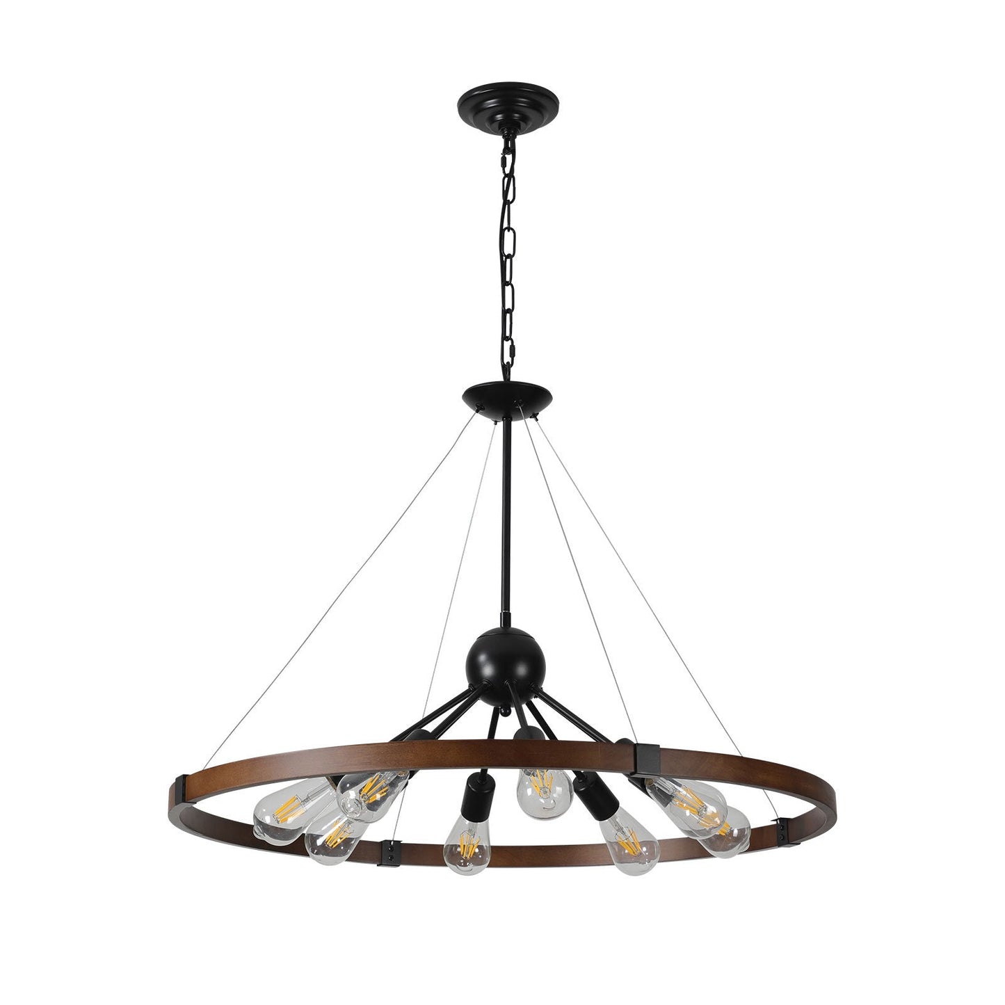 8-Light Retro Farmhouse Chandelier For Kitchen,